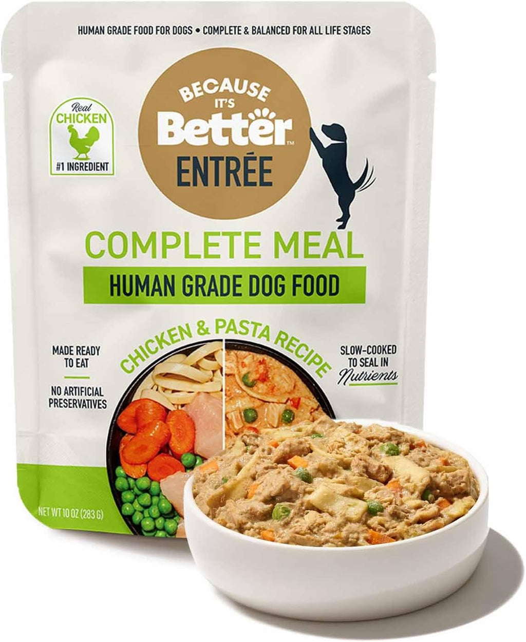 Because It's Better Entre Complete Meal, Variety Pack, Human Grade Wet Dog Food, 10 oz Pouches, 6 Count - Image 10