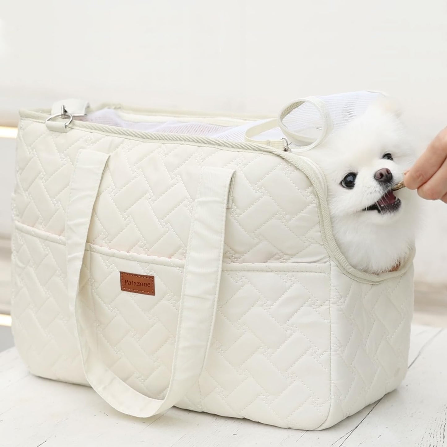 Small Dog Purse Rabbits Carrier Bag,Adult Cat/Puppy Carriers Bunny Bag with Multiple Pockets,Breathable Mesh Soft Cushion,Traveling Pets Tote Picnic Outdoor 15lb (Grey2, Large) - Image 8
