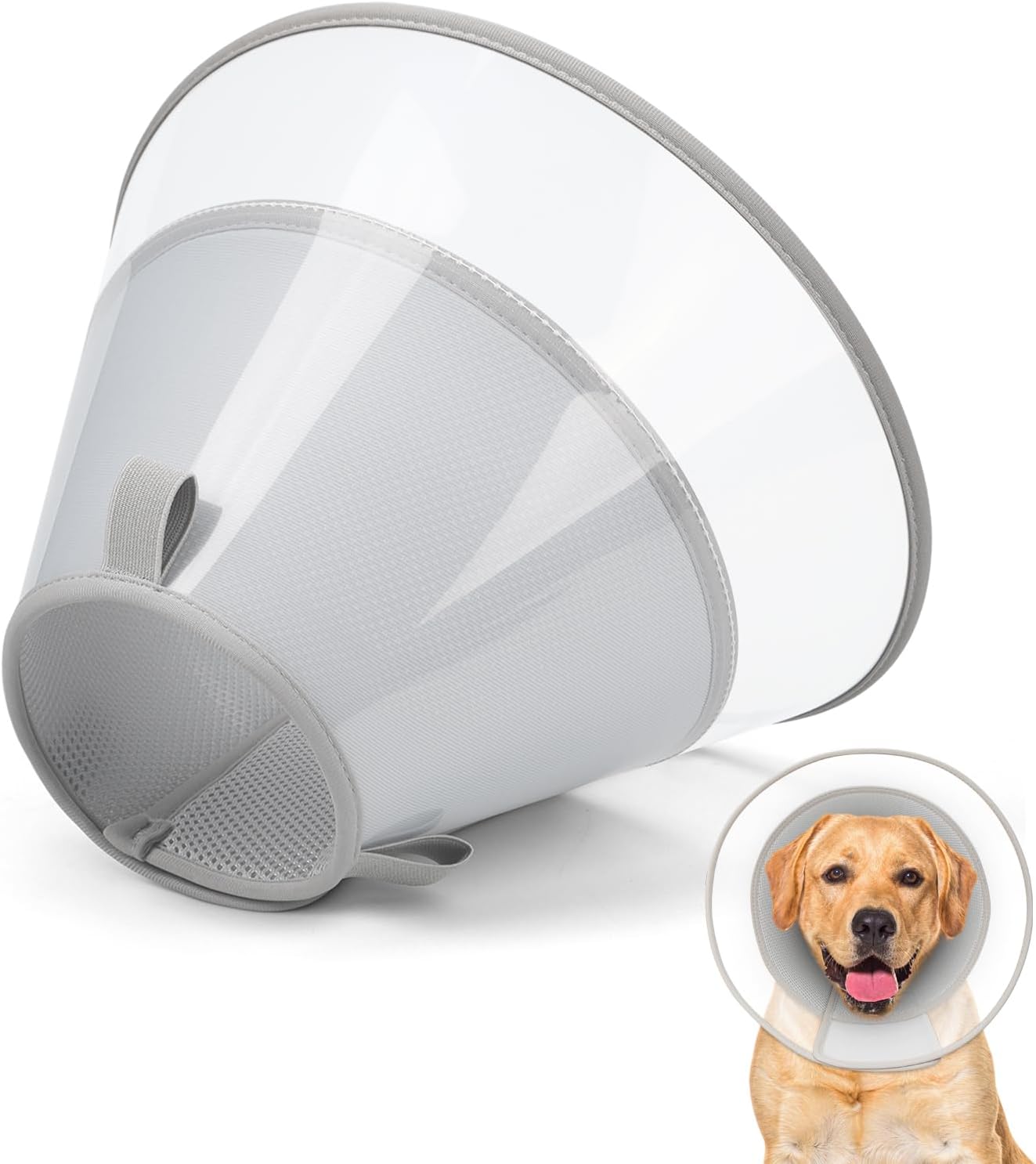 Dog Cone Collar with Soft Liner to Stop Licking, Elizabeth Recovery Collar After Surgery for Large Medium Dogs, Comfortable Pet Head Cone Alternative for Neutering Spay Injury (L) - Image 11