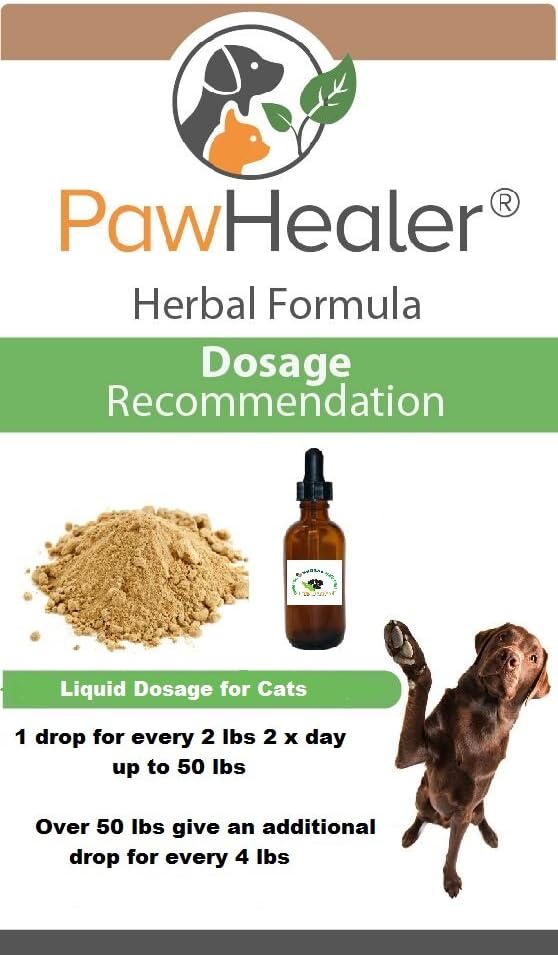 PawHealer herbal liquid cat supplement label details and packaging