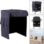 Generic bird cage cover installed on a medium metal bird cage