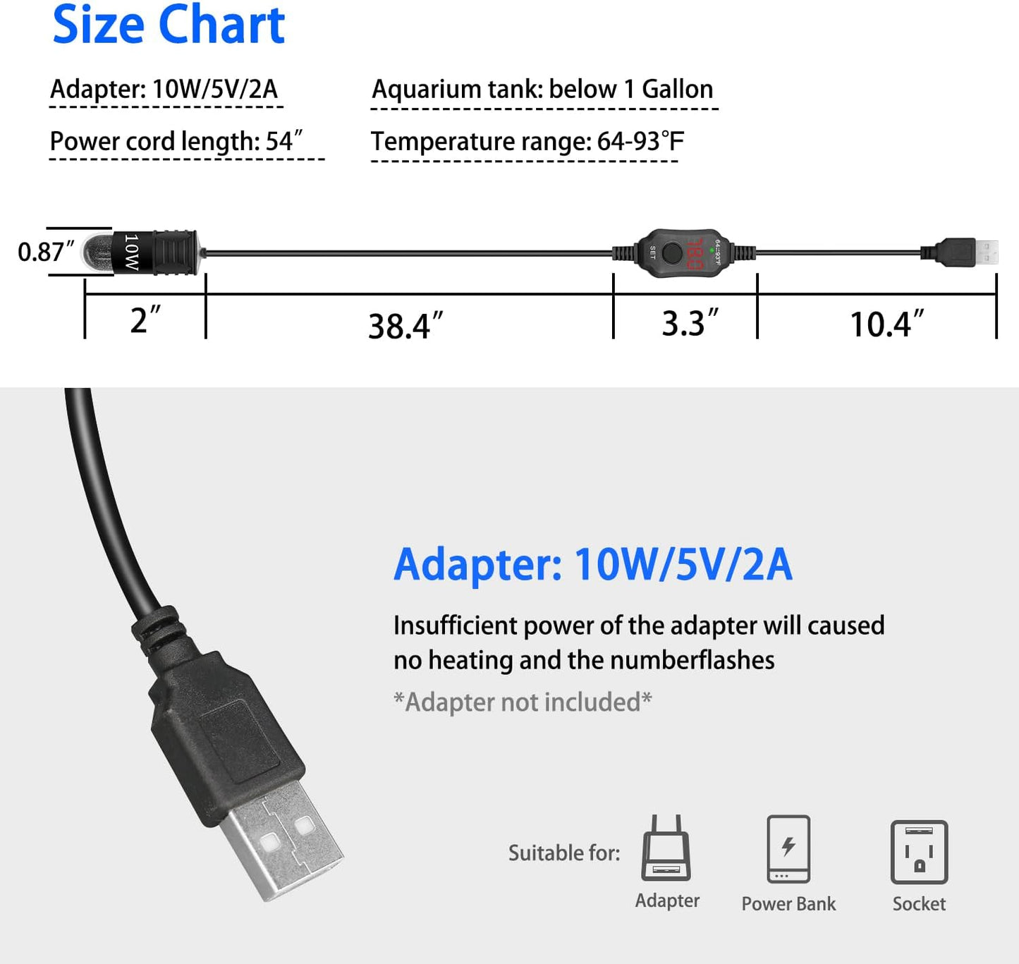 Yofoths digital aquarium thermostat setup in small tank