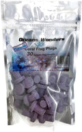 Oceans Wonders ceramic coralline purple coral frag plugs front view