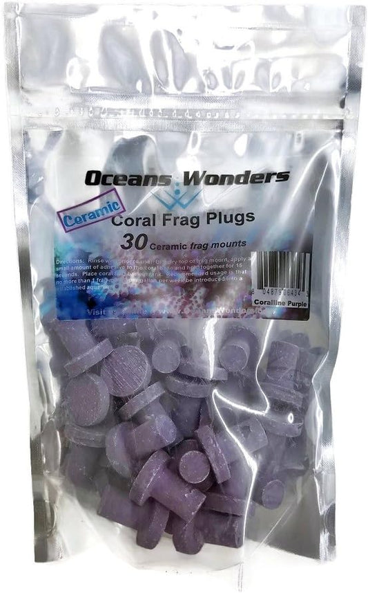 Oceans Wonders Ceramic Coralline Purple Coral Frag Plugs 30 Pack front view