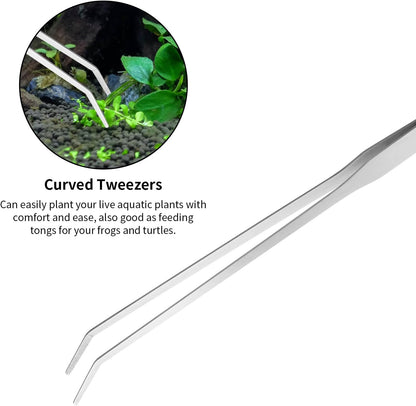 Four piece professional aquascaping tool set showcasing rustproof coating.