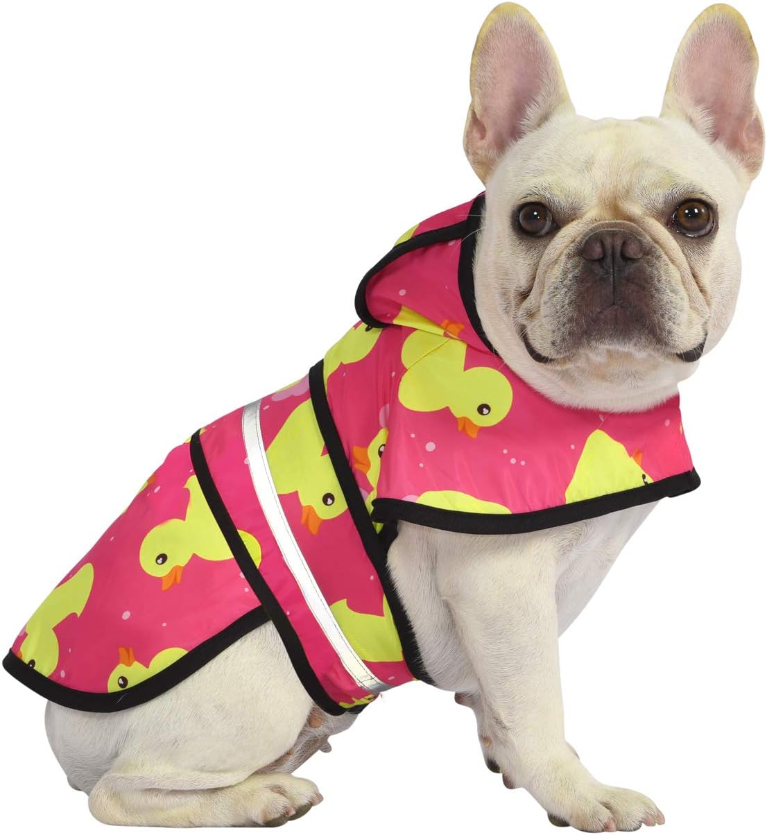 HDE Dog Raincoat Jacket Reflective Adjustable Hooded Pet Poncho Rain Coat with Leash Hole for Small to X-Large Dogs Yellow - M - Image 11