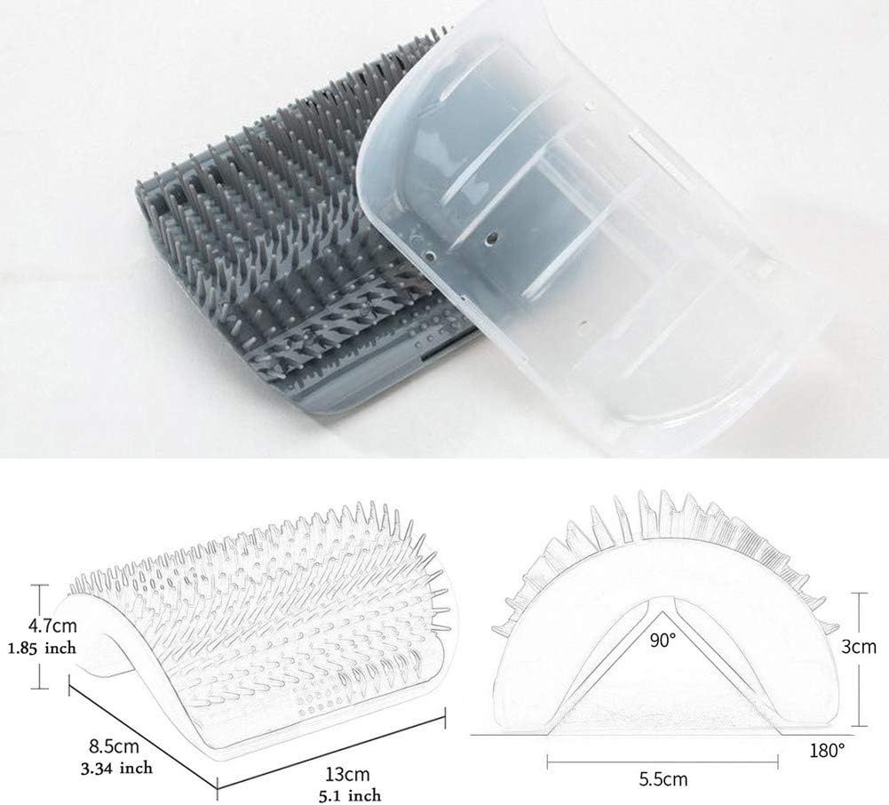 Close up view of the inner catnip compartment inside the wall corner massage comb.