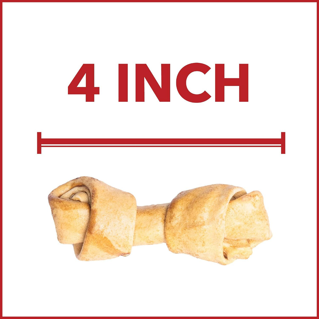 Natural rawhide knotted bones for small dog breeds