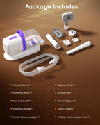 LOMMOL 6-in-1 Dog Grooming Vacuum, Pet Grooming Kit with Dog Clippers, 2.2L Dust Cup Dogs Vacuum with Dryer Function, Low Noise Upgrade Pet Grooming Vacuum with 6 Tools for Home Pet Hair, Purple - Image 9