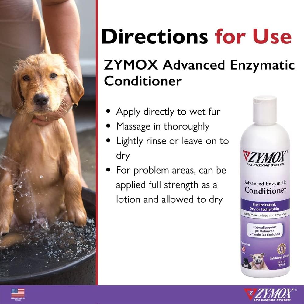 Zymox advanced skin and coat moisturizer bottle for animals of all ages.