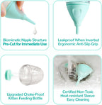 Close-up of the anti-choking slow-flow nipple on the Elevonix 40ml pet nursing bottle.