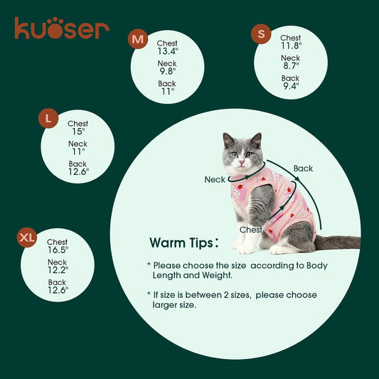 Side view of Kuoser cat surgical onesie