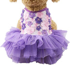 Pet's Cute Halter Bowknot Tutu Dress for Small Dogs Girl Cute Dresses for Tiny Puppy Female Clothes Blue XS - Image 13