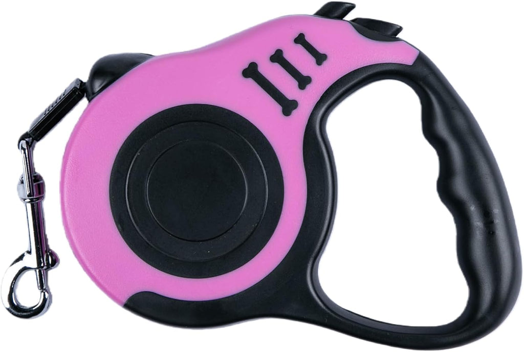 Cupdarow retractable dog leash 10ft pink and black view