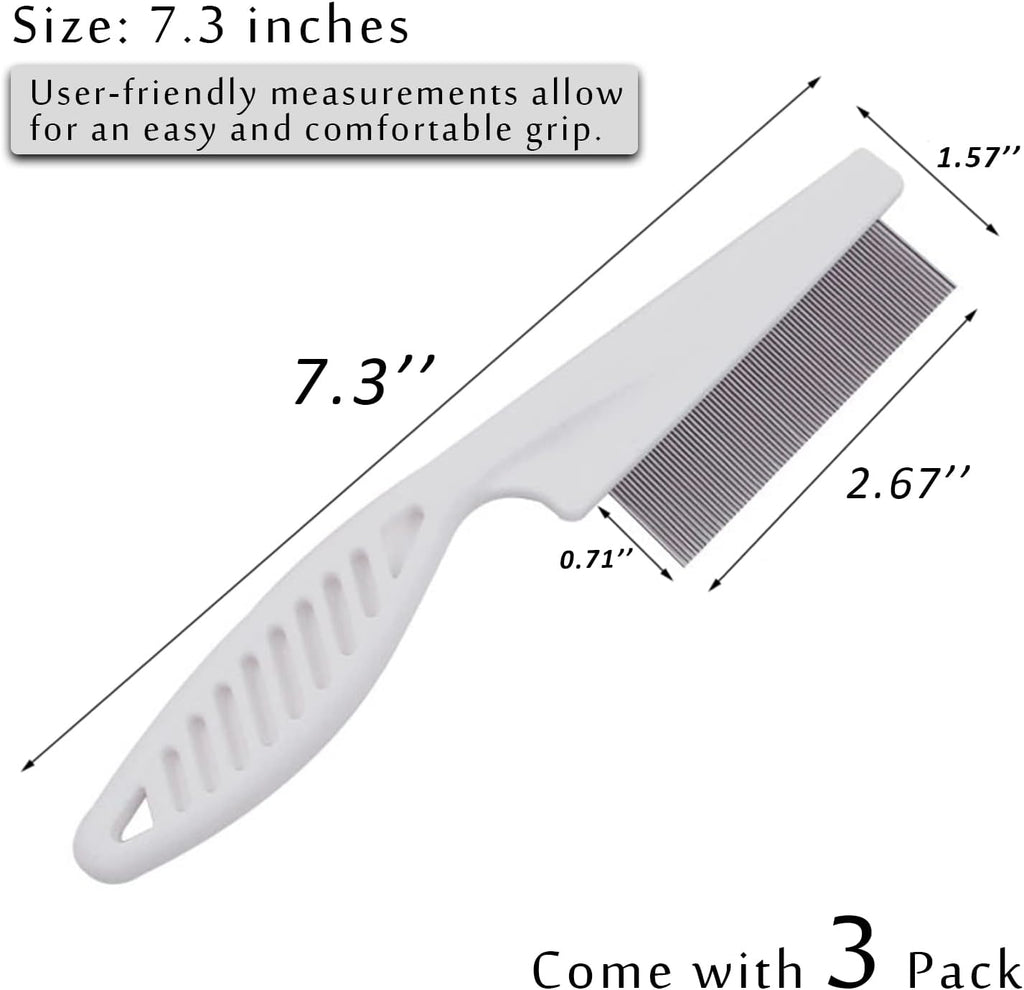 Stainless steel fine tooth pet flea comb detail