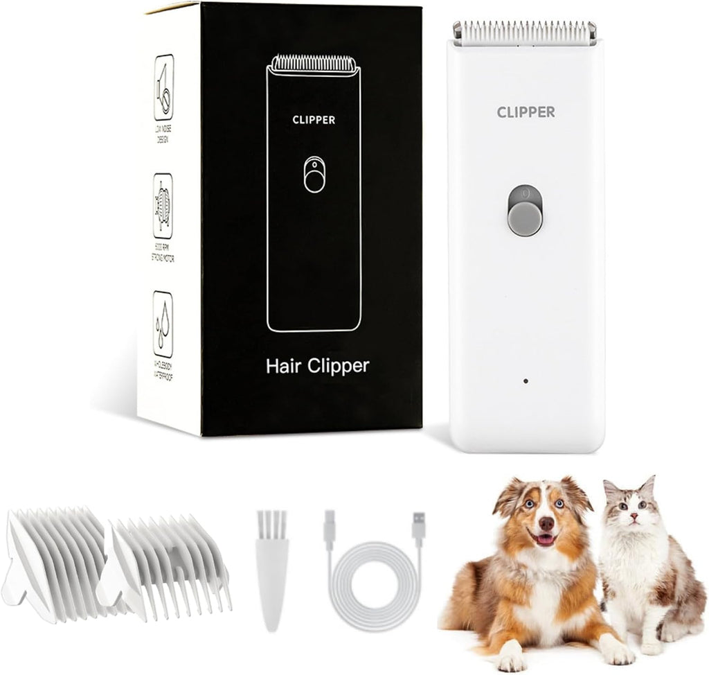 Quiet operation dog hair cutter for stress free home grooming