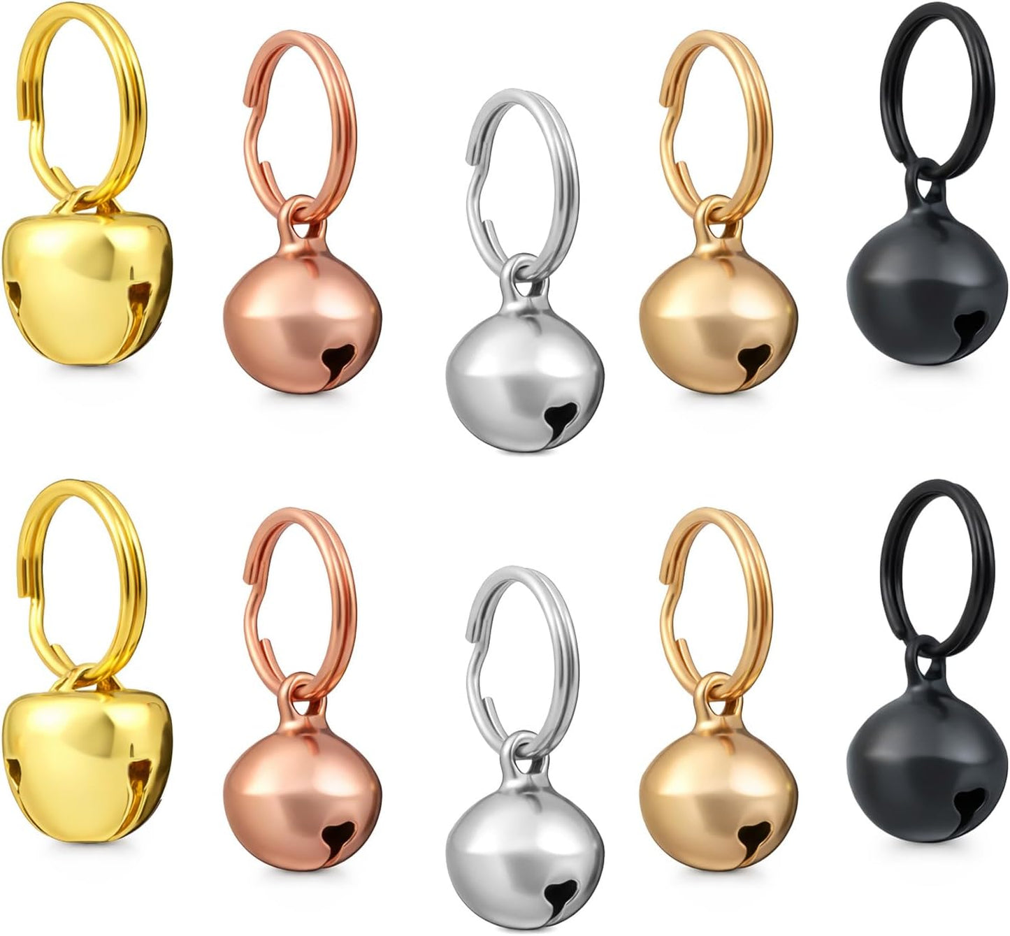 HJZHII lightweight durable pet training bells showing attachment rings clear detail