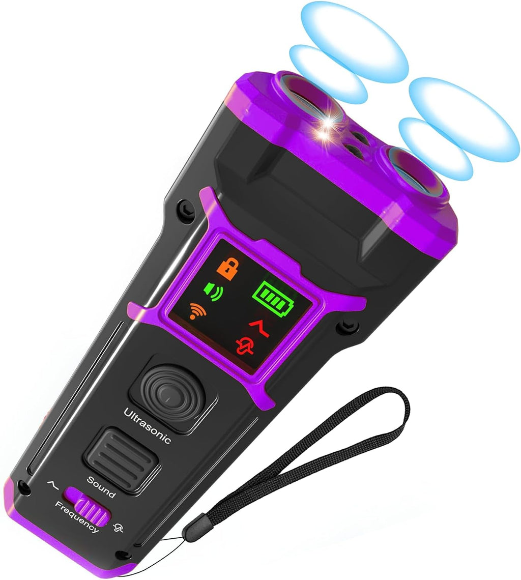 Human hand holding Lovepetpal bark deterrent during walk