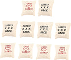 Toyvian canvas catnip cushions showing two distinct decorative sack designs