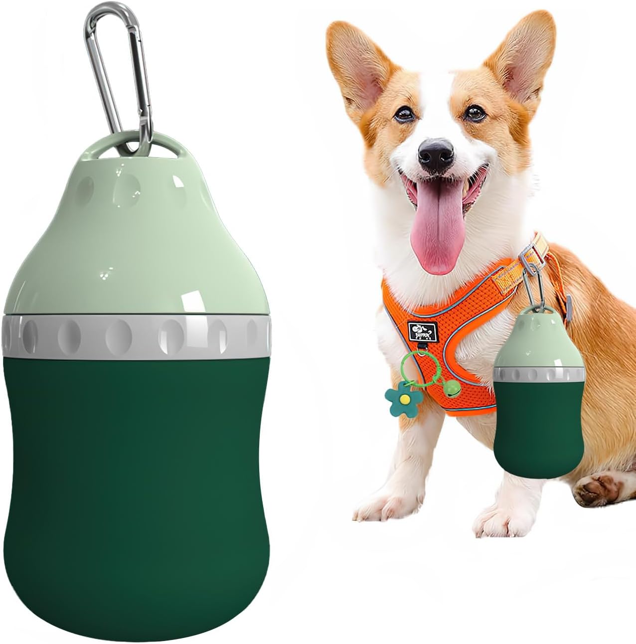 Dog Travel Water Bottle Detachable Bowl Leak Proof Portable Silicone Bottle BodyCollapsible and Suitable for Small Pets for Outdoor Walking, Hiking, Travel (Green2, 200ml2) - Image 13