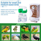 Exterior cage mounting setup for no waste bird food container