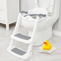 Forbena kids potty training toilet seat front view white and grey toddler ladder chair