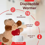Detailed view of the Velcro pocket for the heat pack