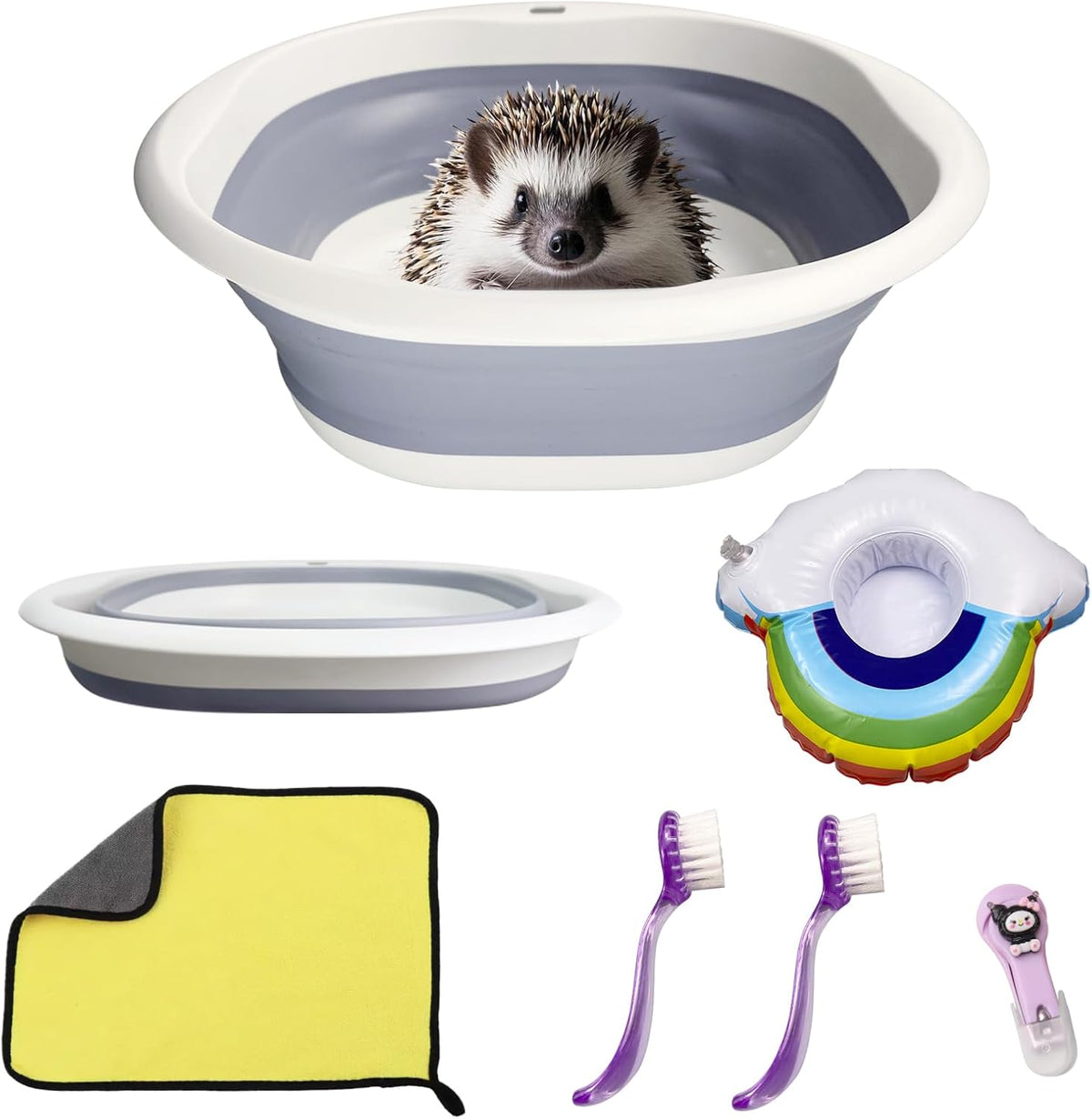 WEWAYKGJ hedgehog bath supplies kit complete grooming set front view