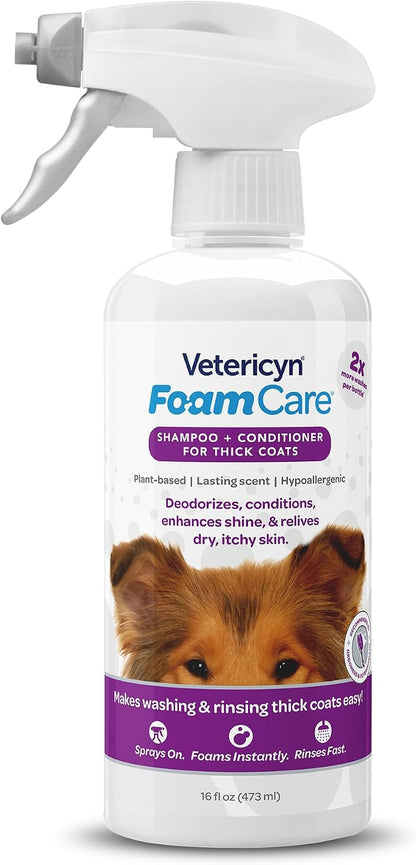 Vetericyn FoamCare 16 Ounce bottle back panel directions for use