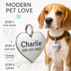 Customizable metal cat and dog name tag with high visibility laser engraving