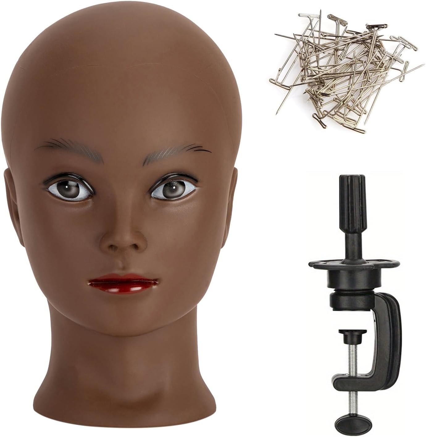 Koskusder bald female mannequin head front view for wig styling
