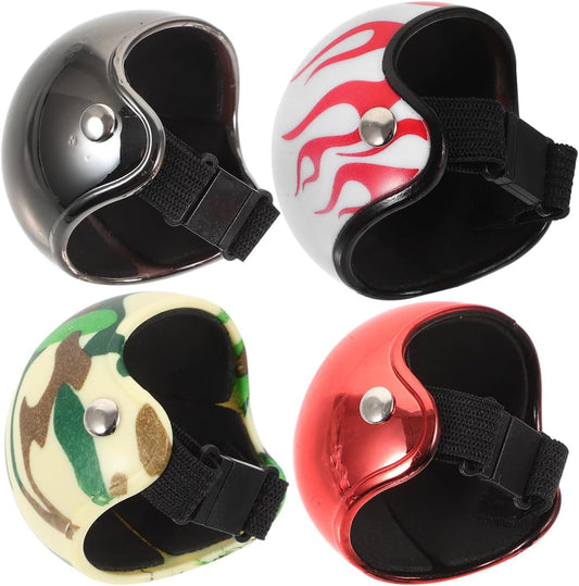 Whamvox chicken pet safety helmet front view showing adjustable elastic strap.