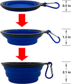STKBES silicone travel dog bowl with the included metal carabiner clip attached.
