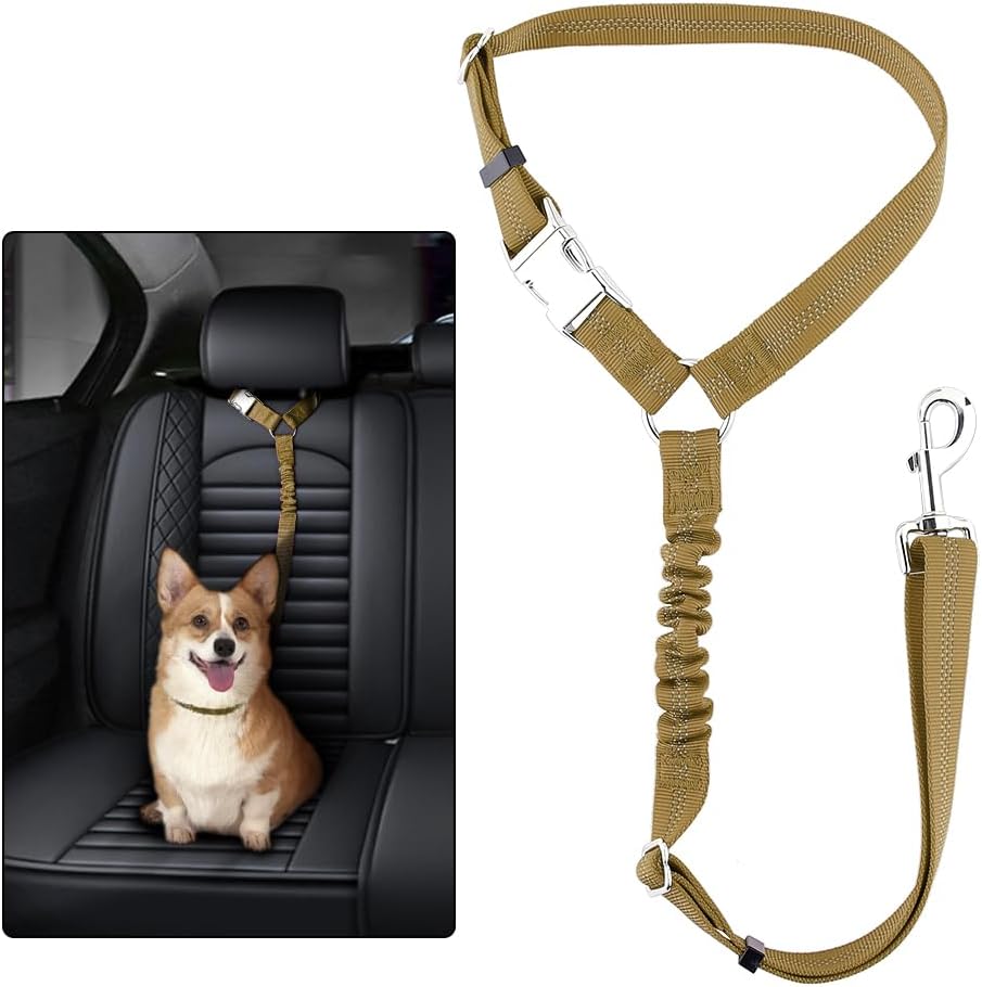 Plutus Pet Dog Seat Belt for Car Headrest, Reflective and Adjustable Restraint with Elastic Bungee for Safety, Vehicle Seatbelt Harness for Small Medium Large Dogs and Cats - Image 9