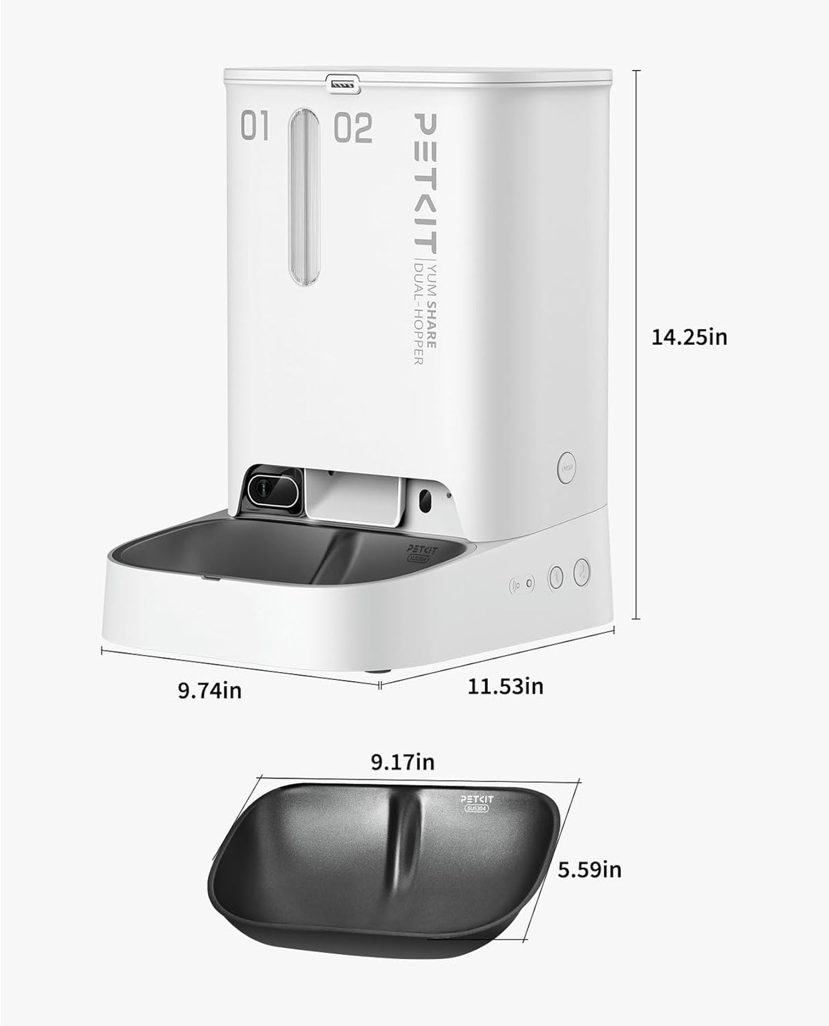 PETKIT Automatic Cat Dog Feeder with Camera, AI-Powered Motion Capturing, 1080P HD Video with Night Vision, 2.4G WiFi Pet Feeder with 2-Way Audio, Dual Hopper Pet Food Dispenser with Desiccant - Image 9