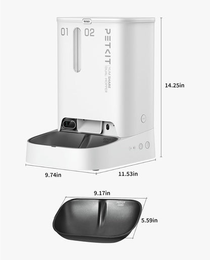 PETKIT Automatic Cat Dog Feeder with Camera, AI-Powered Motion Capturing, 1080P HD Video with Night Vision, 2.4G WiFi Pet Feeder with 2-Way Audio, Dual Hopper Pet Food Dispenser with Desiccant - Image 9