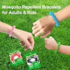 Close up of colorful BuggyBands insect repellent wristbands