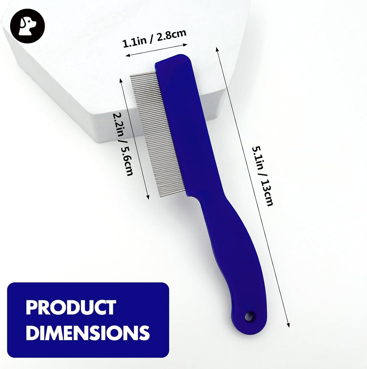 Attkryy stainless steel flea comb for dog grooming