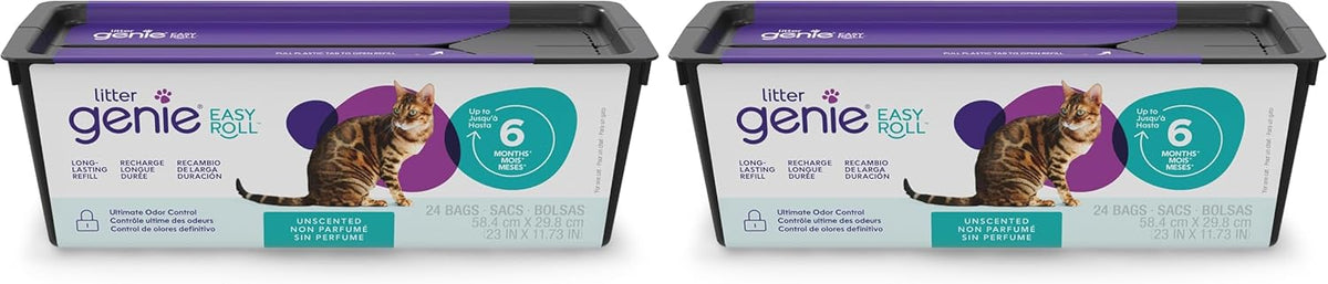 Litter Genie Easy Roll Refill Bags (1-Pack) | Up to 6 months of supply in 1 Roll of 24 tear-off Bags | Ultimate Odor Control Cat Litter Bags - Image 10