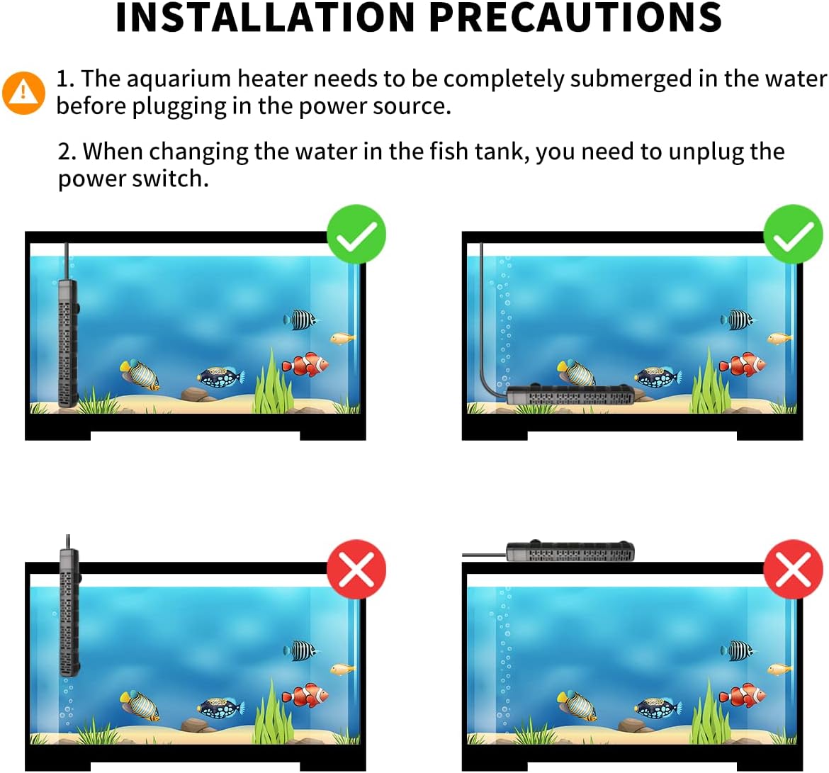 HiTauing aquarium heater suction cup mounting setup