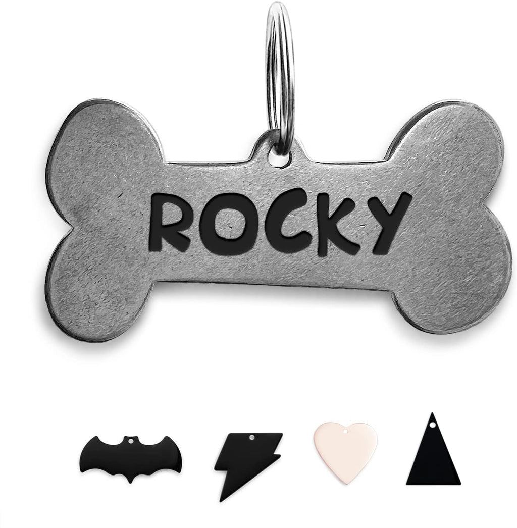 316 Surgical Grade Stainless Steel Personalized Dog & Cat ID Tags - Engraved Name or Text for Pet Collar Accessories, Original Funny Shapes (Bat) - Image 11