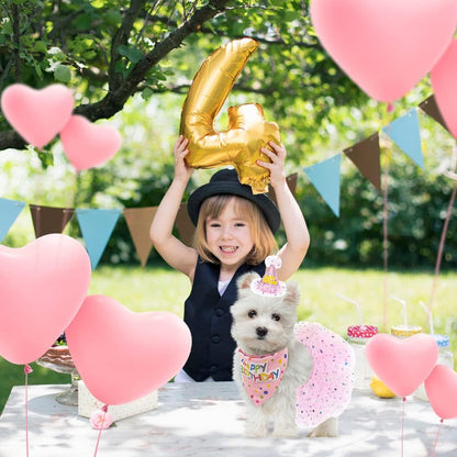 Polka dot pink tutu skirt with adjustable elastic waistband for medium puppies
