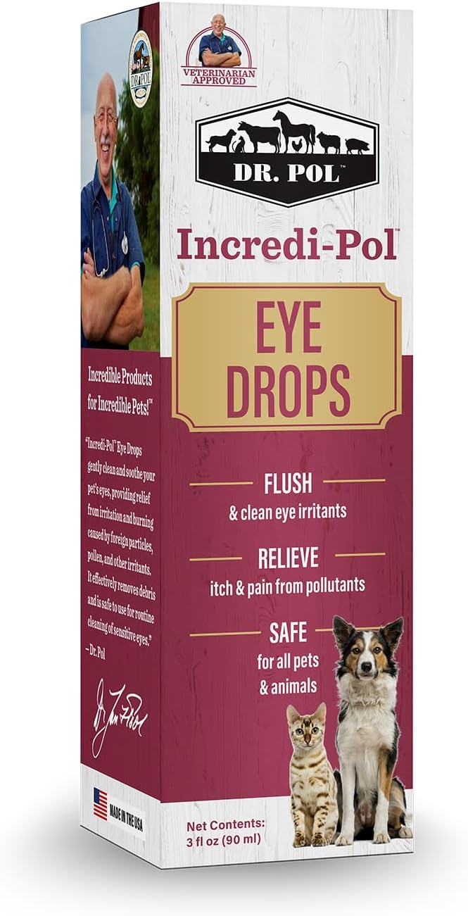 Veterinarian approved cat eye cleaner drops for dust and pollen removal