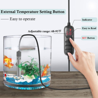 External controller for Hitop fish tank heater showing temperature setting