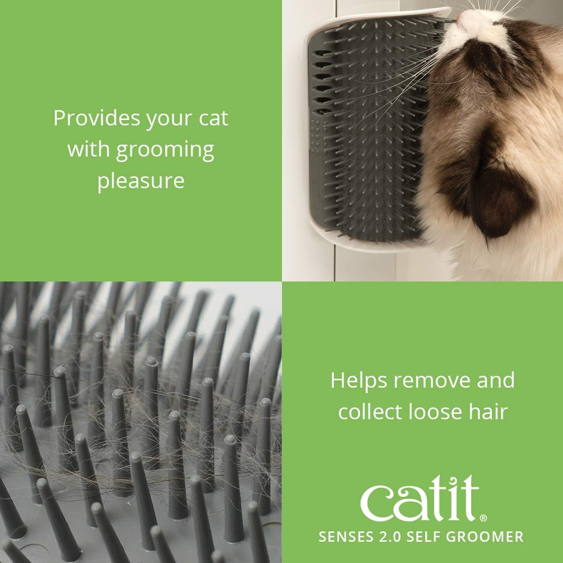 Catit Senses 2.0 Self Groomer showing flexible plastic bristles
