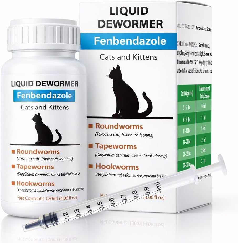 Nice2CU Fenbendazole Liquid Dewormer for Cats 120ml bottle front view