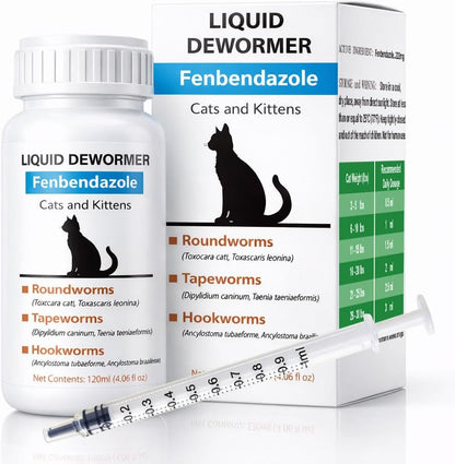Nice2CU Fenbendazole Liquid Dewormer for Cats 120ml bottle front view