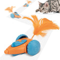 Migipaws automatic interactive cat toy orange variant front view showing durable mouse design.