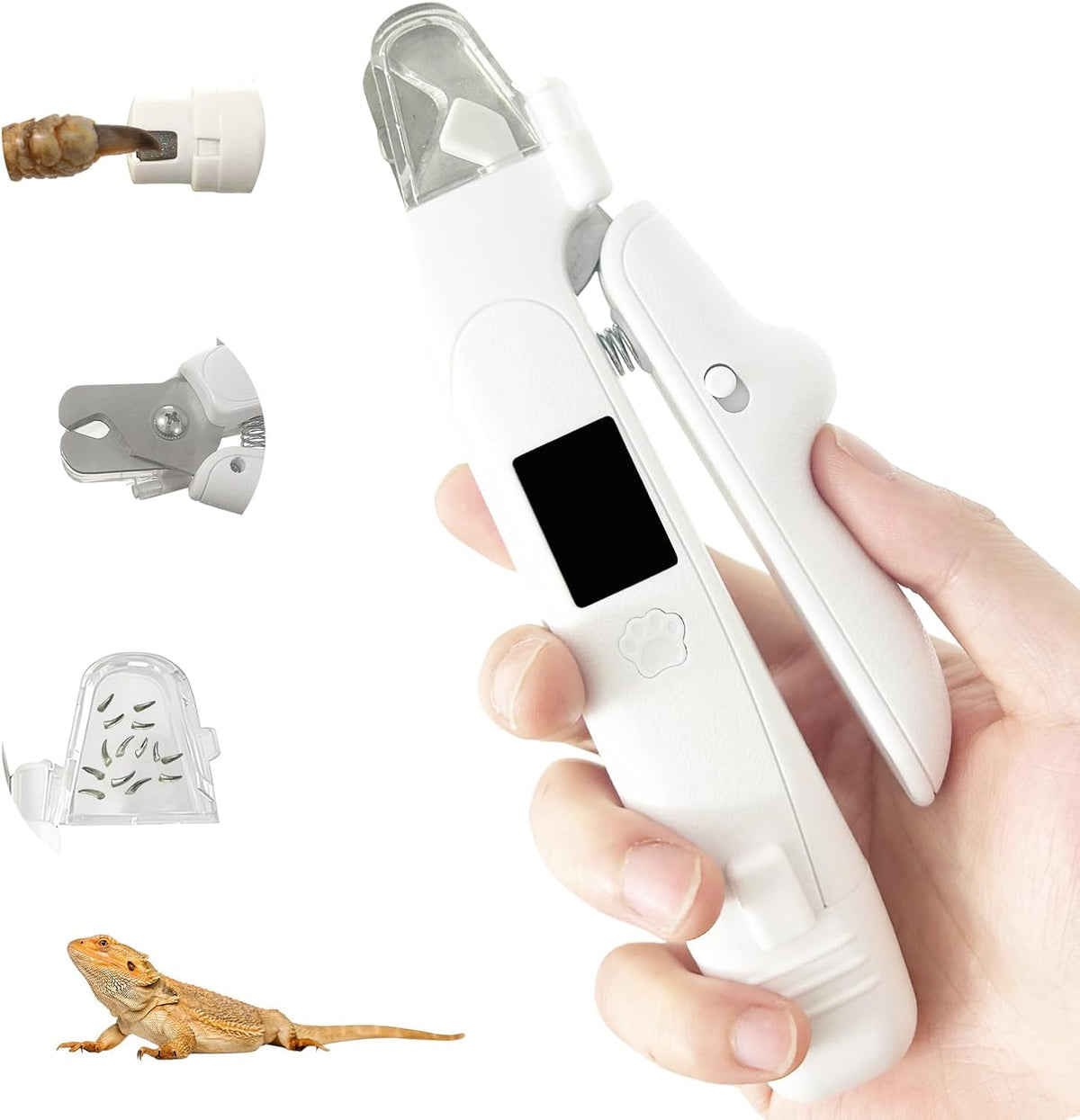 Nailcuttert bearded dragon nail clipper and grinder front view electric reptile trimmer