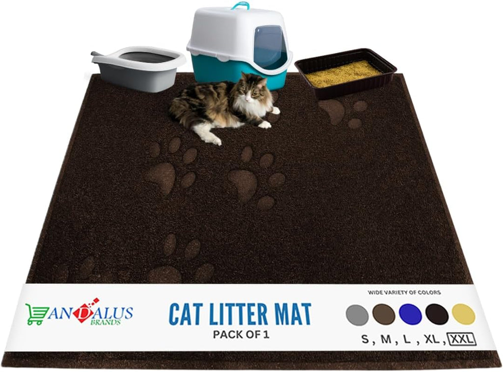 Andalus Small Cat Litter Mat, Pack of 1 - Waterproof, Non-Slip & Easy to Clean Cat Litter Box Mat for Extra Efficient Pet Litter-Trapping, Grey (15.75" X 11.75") - Image 11